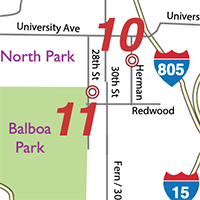 map to stop 8 of San Diego Pottery Tour